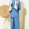 Button-Down Tie-Detail Two-Piece Set Denim - Image 3