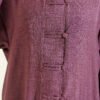 Buttoned Long Tunic with Side Slits Magenta - immagine 4