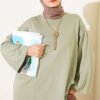 Basic French Terry Two-Piece Set with Crew Neck Hazel