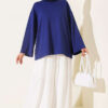 Basic French Terry Two-Piece Set with Crew Neck Navy Blue - Imagen 2