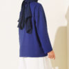 Basic French Terry Two-Piece Set with Crew Neck Navy Blue - Imagen 3
