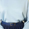 Basic French Terry Two-Piece Set with Crew Neck Blue – Bild 4