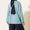 Basic French Terry Two-Piece Set with Crew Neck Petrol - Image 3
