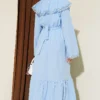 Bicycle Neck Dress with Lace Detail Blue - Imagen 3