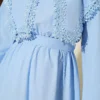 Bicycle Neck Dress with Lace Detail Blue - Imagen 4