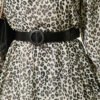 Leopard Print Chiffon Dress Ecru - immagine 4
