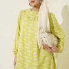 Bicycle Neck Gathered Dress Yellow - Image 2