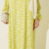 Bicycle Neck Gathered Dress Yellow - Image 4
