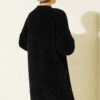 Crew Neck Sweater with Beard Detail Black - الصورة 3