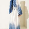 Crew Neck Stone Jacquard Dress Blue - Image 3