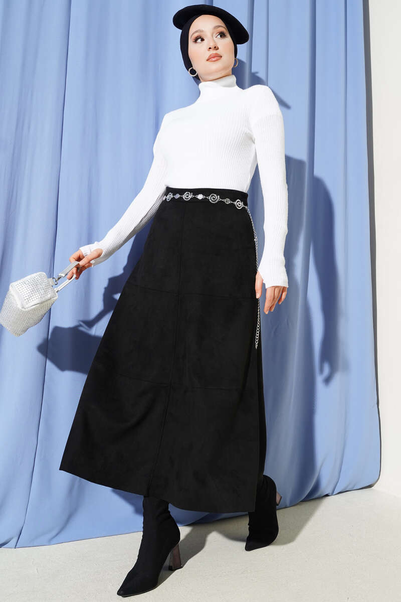 Turtleneck Fingerless Knit Sweater Ecru - الصورة 2