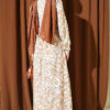 Bell Sleeve Dress with Lace Bodice and Waistband Beige – Bild 3