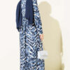 Bell Sleeve Dress with Lace Bodice and Waistband Navy Blue – Bild 3