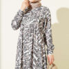 Bell Sleeve Dress with Lace Bodice and Waistband Mink – Bild 2