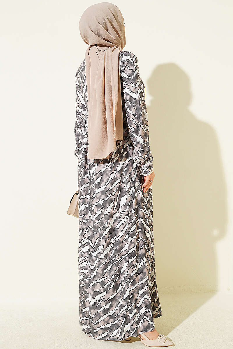 Bell Sleeve Dress with Lace Bodice and Waistband Mink – Bild 3