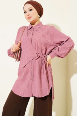 Tie-Front Bolero Shirt Rose Dust