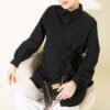 Tie-Front Bolero Shirt Black