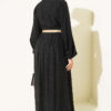 Button-Up Dress with Pleated Detail Black - immagine 3