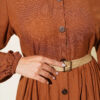 Button-Up Dress with Pleated Detail Tan – Bild 4