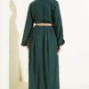 Button-Up Dress with Pleated Detail Emerald – Bild 3