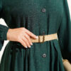 Button-Up Dress with Pleated Detail Emerald – Bild 4