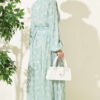 Button-Down Dress with Patterned Details Mint - Image 3
