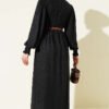 Button-Down Smocked Dress Black - Imagen 3