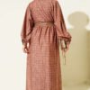 Button-Up Retro Patterned Dress Rose Dust - Image 3