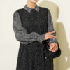 Floral Pattern Relaxed Fit Ruffled Dress Black – Bild 2