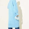 Buttoned Long Cardigan with Basket Weave Design Sky Blue - Afbeelding 3