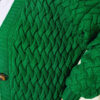 Buttoned Long Cardigan with Basket Weave Design Green - الصورة 4