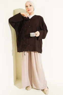 Alternative view of Brit Button Detail Shirt Dark Brown