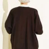 Brit Button Detail Shirt Dark Brown - Imagen 3