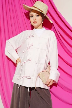 Brit Button Detail Shirt Pink