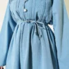Brit Buttoned Denim Two-Piece Set Blue – Bild 4