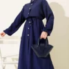 Brit Buttoned Denim Two-Piece Set Navy Blue - Image 5