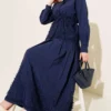 Brit Buttoned Denim Two-Piece Set Navy Blue - Image 6