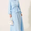 Belted Skirt Set Baby Blue - Imagen 3