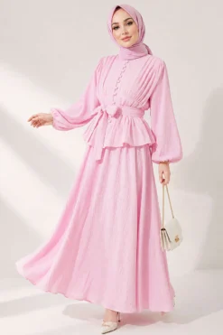 Belted Skirt Set Pink