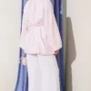 Brit Buttoned Oversized Muslin Shirt Pink - immagine 3