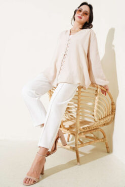 Alternative view of Brit Buttoned Shirt Beige