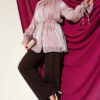 Button Detail Rose Embellished Evening Shirt Powder Pink - Imagen 2