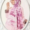 Cloud Pattern Bamboo Crinkle Scarf Pink