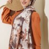 Cloud Pattern Bamboo Crinkle Scarf Mink - Image 2