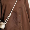 Cross-Front Buttoned Two-Piece Set Brown – Image 4