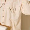 Shirt with Pocket and Cuff Chains Latte - immagine 4