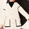 Pocketed Gold Button Knit Cardigan Sand Beige - Image 5