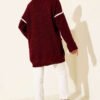 Pocketed Gold Button Knit Cardigan Burgundy – Image 3