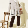 Pocketed Gold Button Knit Cardigan Sand Beige - Image 2