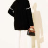 Pocketed Gold Button Knit Cardigan Black - Image 3